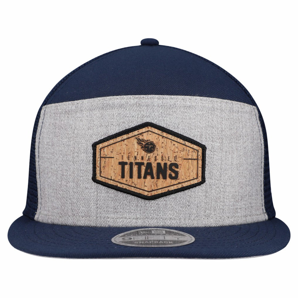 Tennessee Titans New Era Cork Split Panel 9FIFTY Trucker Snapback Hat - Gray/Navy sale