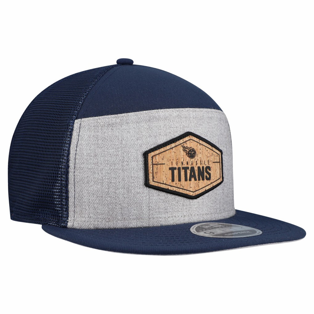 Tennessee Titans New Era Cork Split Panel 9FIFTY Trucker Snapback Hat - Gray/Navy sale