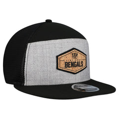 Cincinnati Bengals New Era Cork Split Panel 9FIFTY Trucker Snapback Hat - Gray/Black for sale