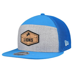 Detroit Lions New Era Cork Split Panel 9FIFTY Trucker Snapback Hat - Gray/Blue on sale