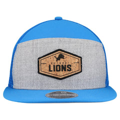 Detroit Lions New Era Cork Split Panel 9FIFTY Trucker Snapback Hat - Gray/Blue on sale