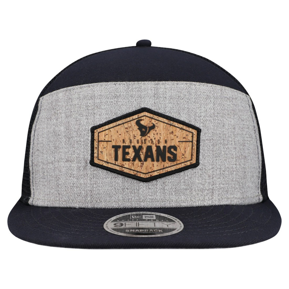 Houston Texans New Era Cork Split Panel 9FIFTY Trucker Snapback Hat - Gray/Navy outlet