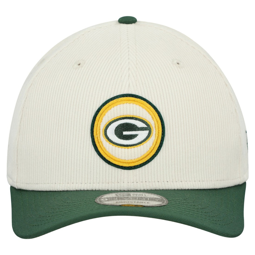 Green Bay Packers New Era Loyal Corduroy 9SEVENTY Adjustable Hat - Stone cheap
