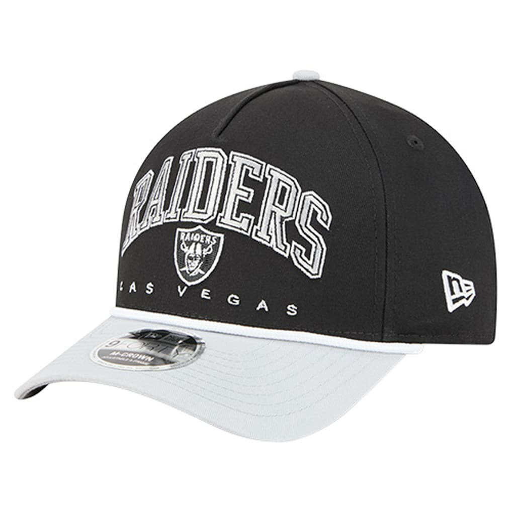 Las Vegas Raiders New Era Arch COOLERA 9FORTY A-Frame M-Crown Adjustable Hat - Black for sale