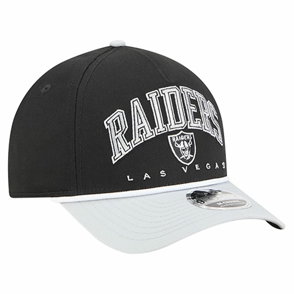 Las Vegas Raiders New Era Arch COOLERA 9FORTY A-Frame M-Crown Adjustable Hat - Black for sale