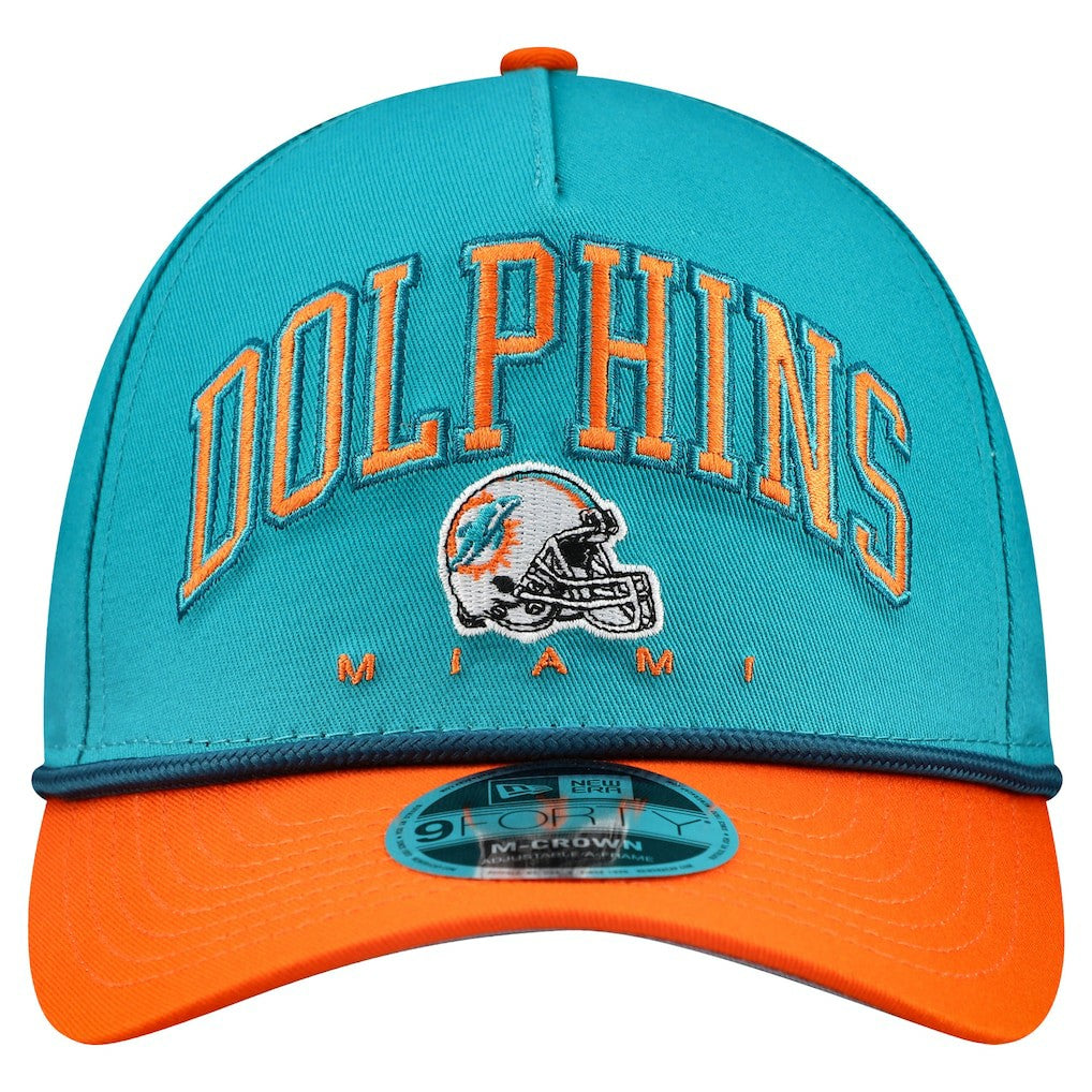 Miami Dolphins New Era Arch COOLERA 9FORTY A-Frame M-Crown Adjustable Hat - Aqua online