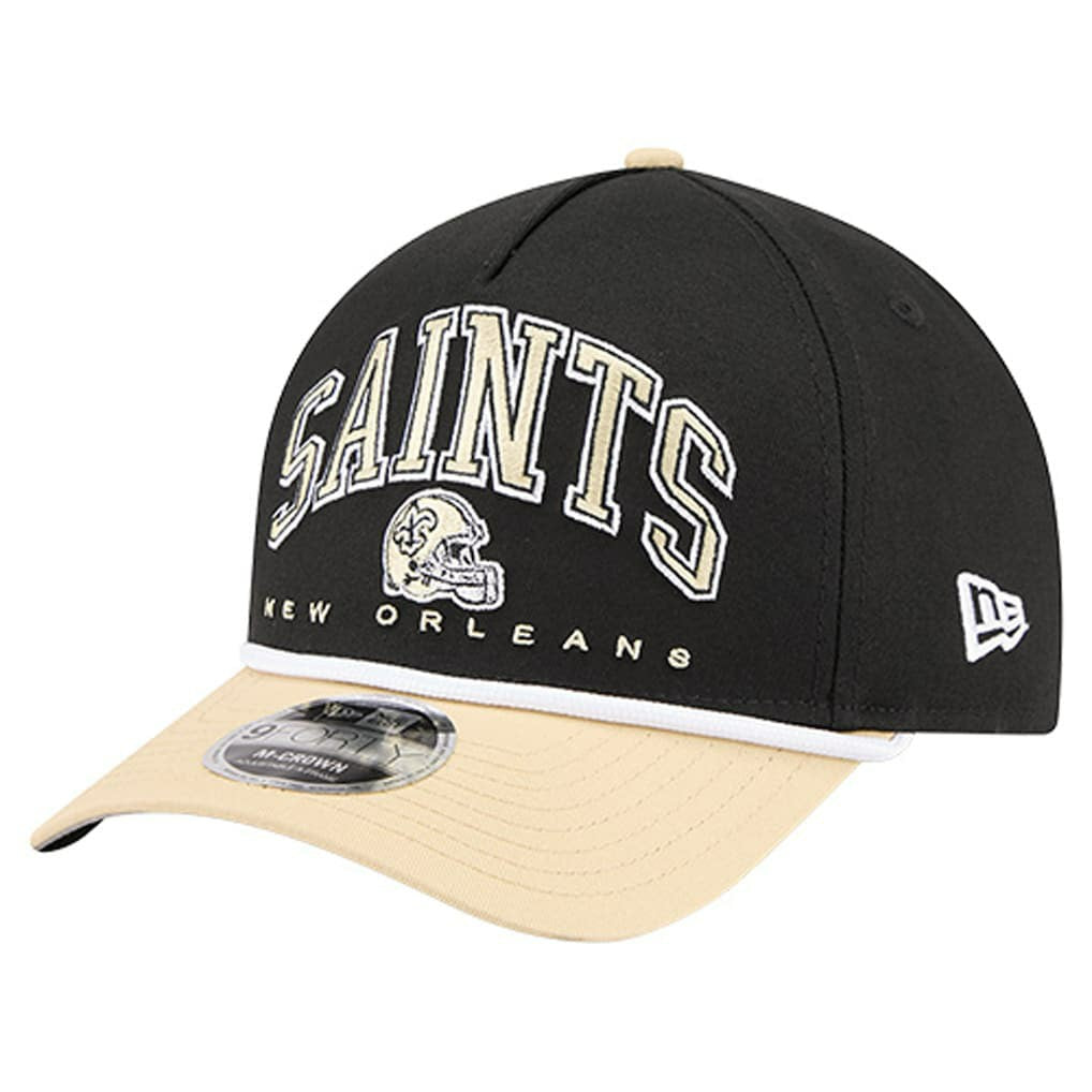 New Orleans Saints New Era Arch COOLERA 9FORTY A-Frame M-Crown Adjustable Hat - Black on sale