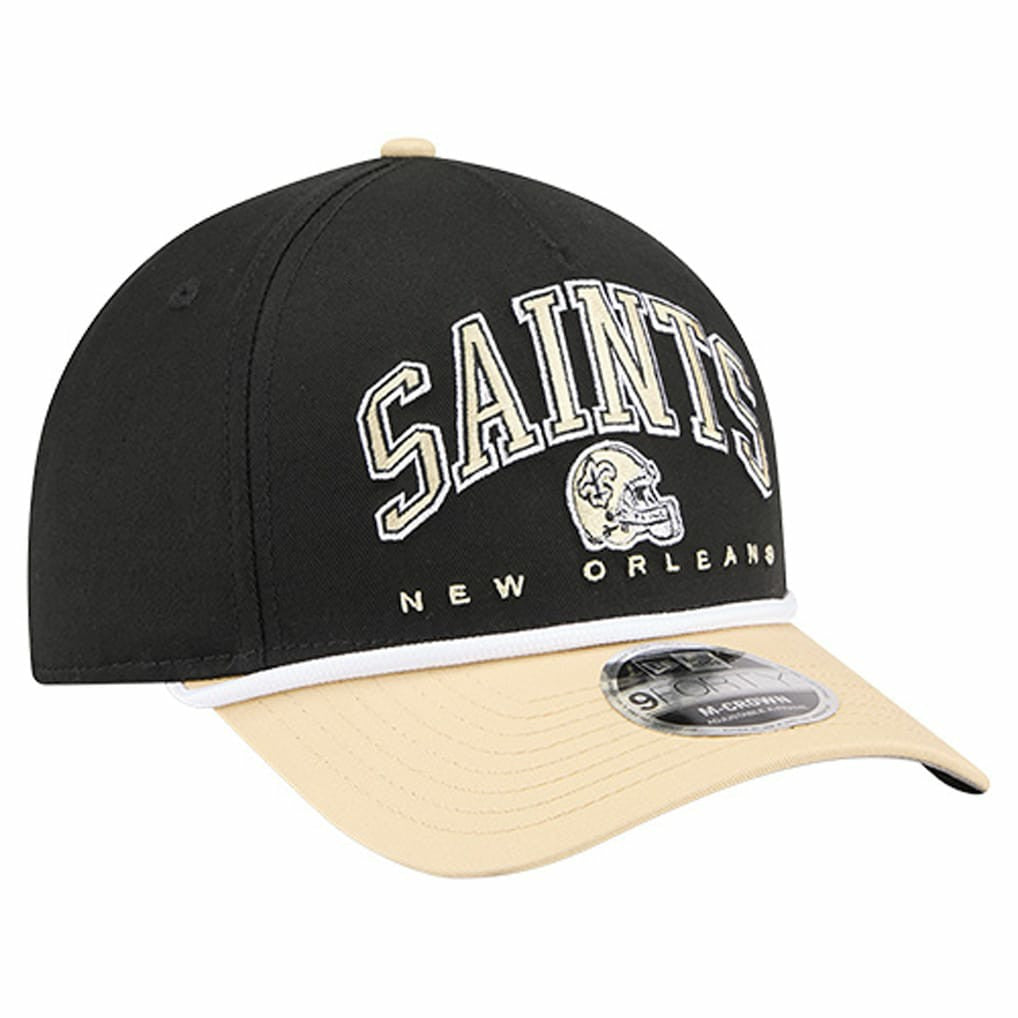 New Orleans Saints New Era Arch COOLERA 9FORTY A-Frame M-Crown Adjustable Hat - Black on sale