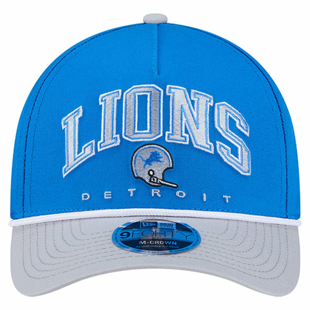 Detroit Lions New Era Throwback Arch COOLERA 9FORTY A-Frame M-Crown Adjustable Hat - Blue on sale