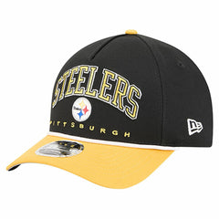 Pittsburgh Steelers New Era Arch COOLERA 9FORTY A-Frame M-Crown Adjustable Hat - Black discount