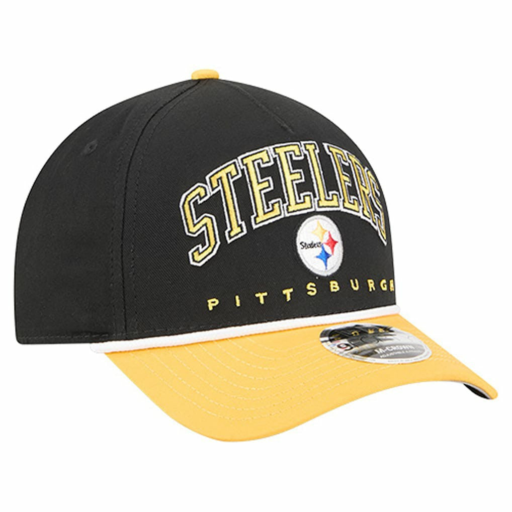 Pittsburgh Steelers New Era Arch COOLERA 9FORTY A-Frame M-Crown Adjustable Hat - Black discount