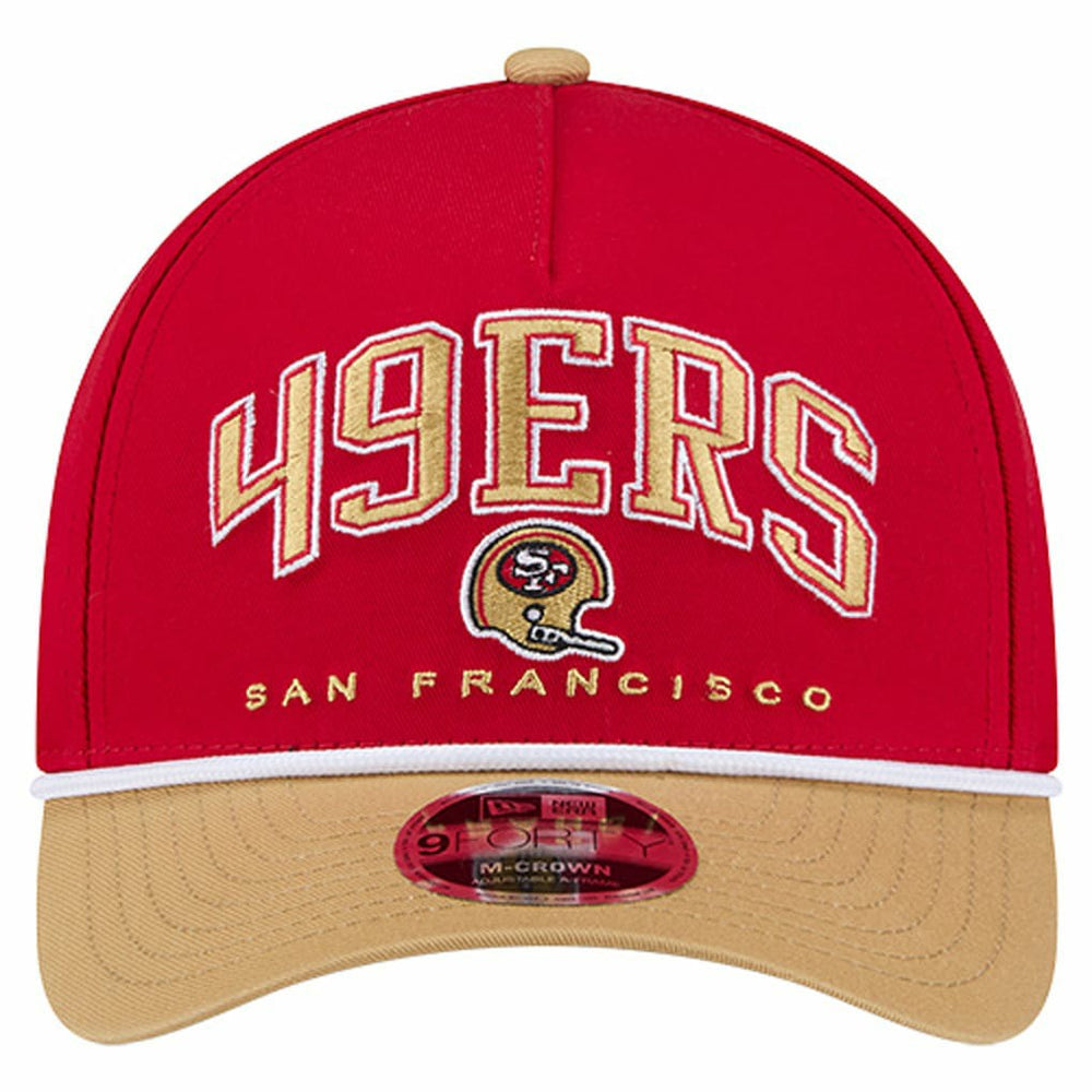 San Francisco 49ers New Era Throwback Arch COOLERA 9FORTY A-Frame M-Crown Adjustable Hat - Scarlet online