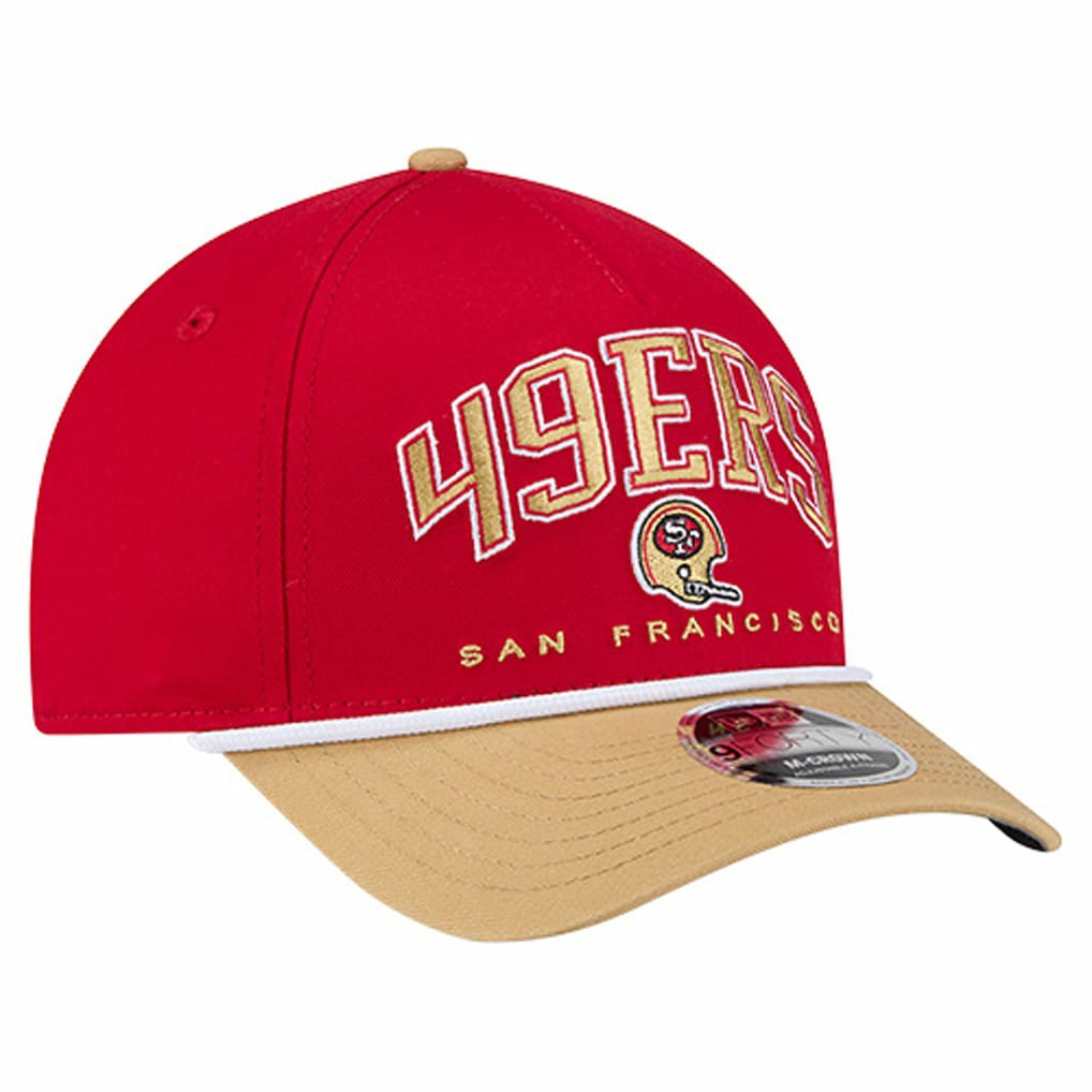 San Francisco 49ers New Era Throwback Arch COOLERA 9FORTY A-Frame M-Crown Adjustable Hat - Scarlet online