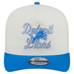 Detroit Lions New Era Chainstitch A-Frame 9FIFTY Adjustable Hat - Cream/Blue online