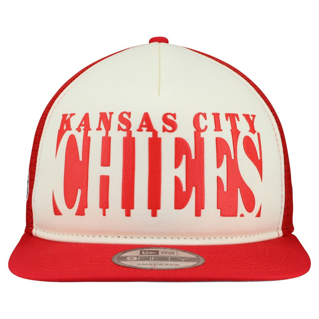 Kansas City Chiefs New Era Cutout A-Frame 9FIFTY Snapback Hat - Cream/Red cheap