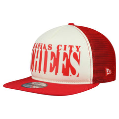 Kansas City Chiefs New Era Cutout A-Frame 9FIFTY Snapback Hat - Cream/Red cheap
