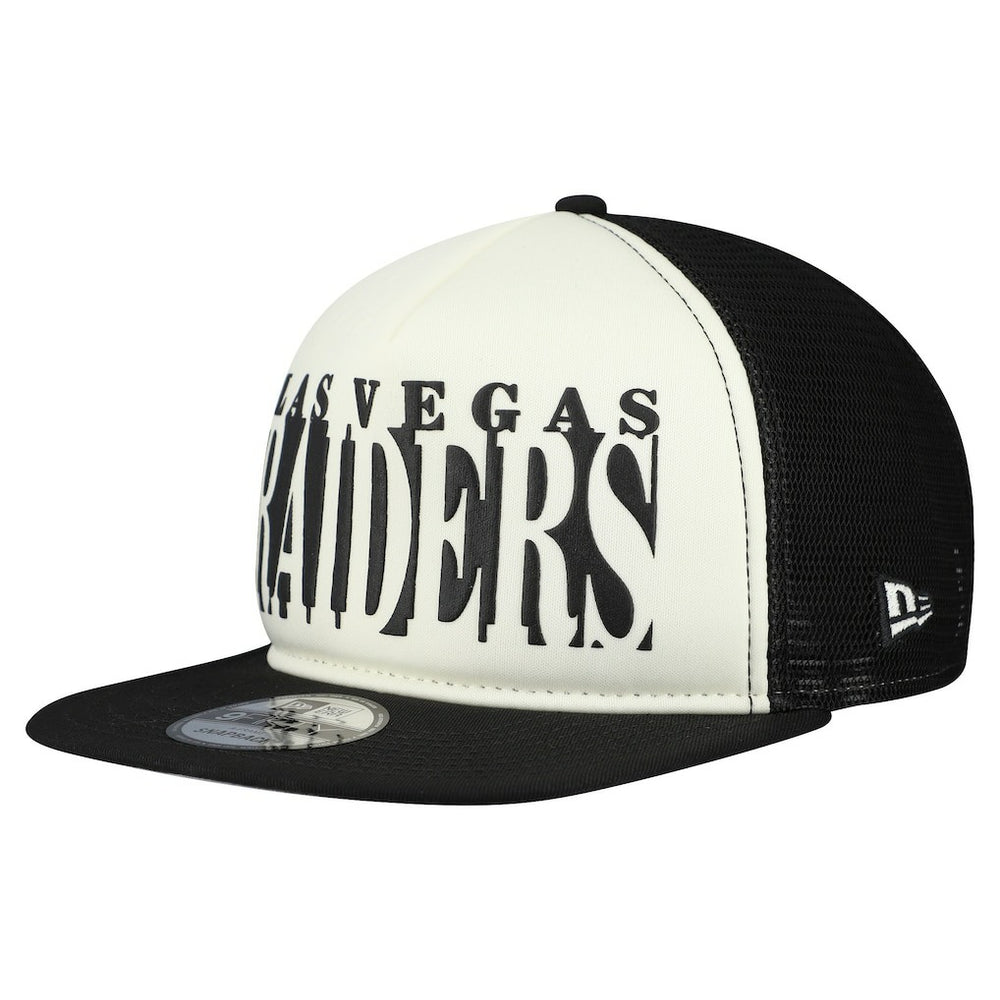 Las Vegas Raiders New Era Cutout A-Frame 9FIFTY Snapback Hat - Cream/Black discount