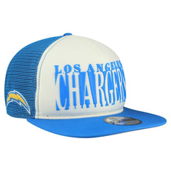 Los Angeles Chargers New Era Cutout A-Frame 9FIFTY Snapback Hat - Cream/Powder Blue sale