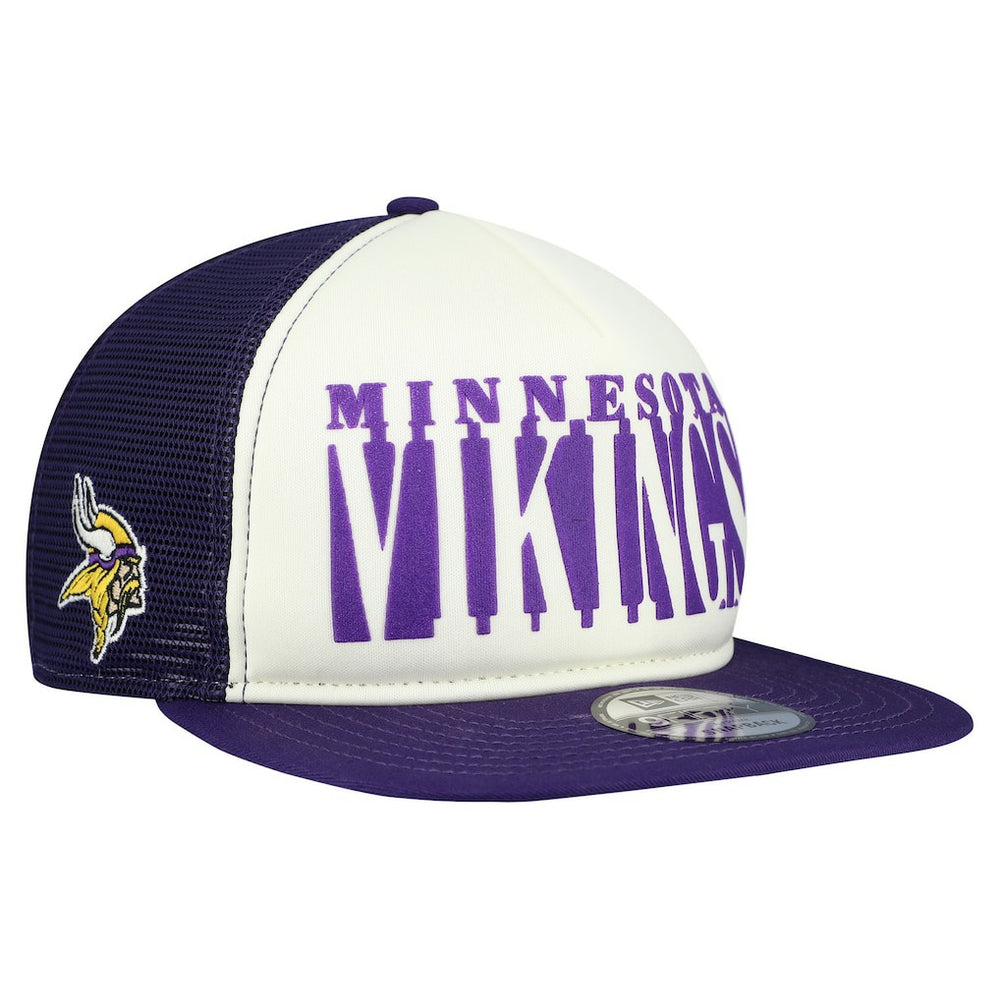 Minnesota Vikings New Era Cutout A-Frame 9FIFTY Snapback Hat - Cream/Purple outlet