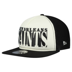 New Orleans Saints New Era Cutout A-Frame 9FIFTY Snapback Hat - Cream/Black for sale