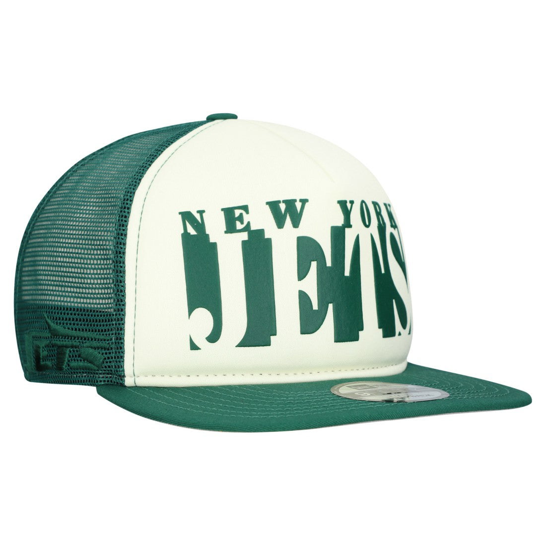 New York Jets New Era Cutout A-Frame 9FIFTY Snapback Hat - Cream/Green on sale