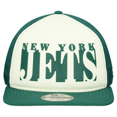 New York Jets New Era Cutout A-Frame 9FIFTY Snapback Hat - Cream/Green on sale