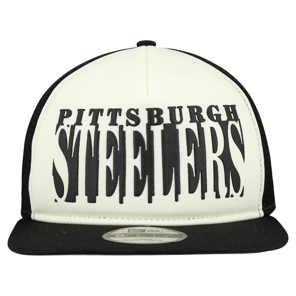 Pittsburgh Steelers New Era Cutout A-Frame 9FIFTY Snapback Hat - Cream/Black online