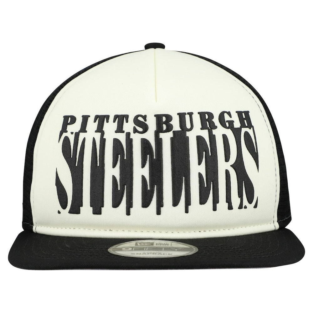 Pittsburgh Steelers New Era Cutout A-Frame 9FIFTY Snapback Hat - Cream/Black online