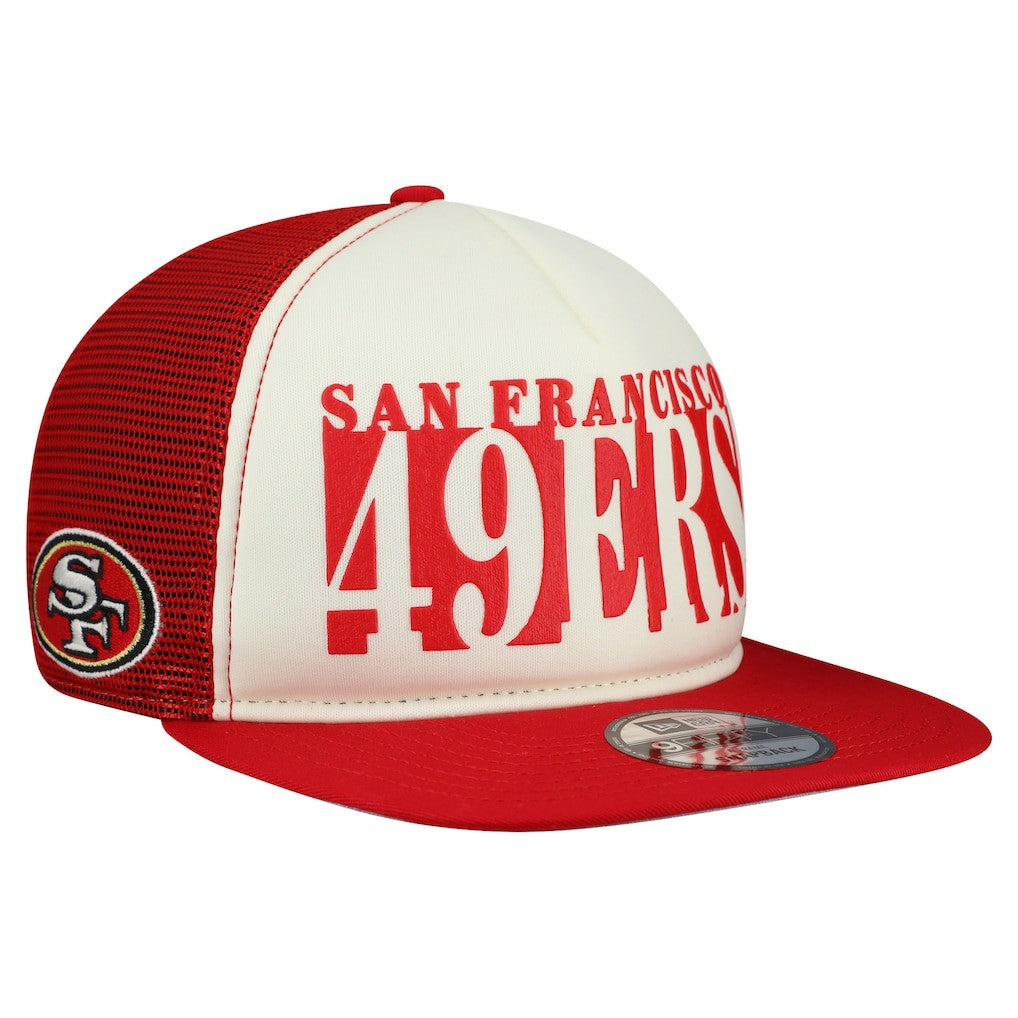San Francisco 49ers New Era Cutout A-Frame 9FIFTY Snapback Hat - Cream/Scarlet cheap