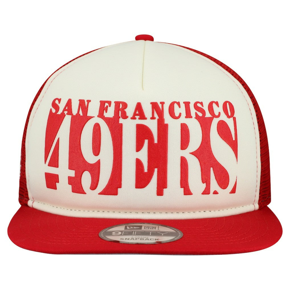 San Francisco 49ers New Era Cutout A-Frame 9FIFTY Snapback Hat - Cream/Scarlet cheap