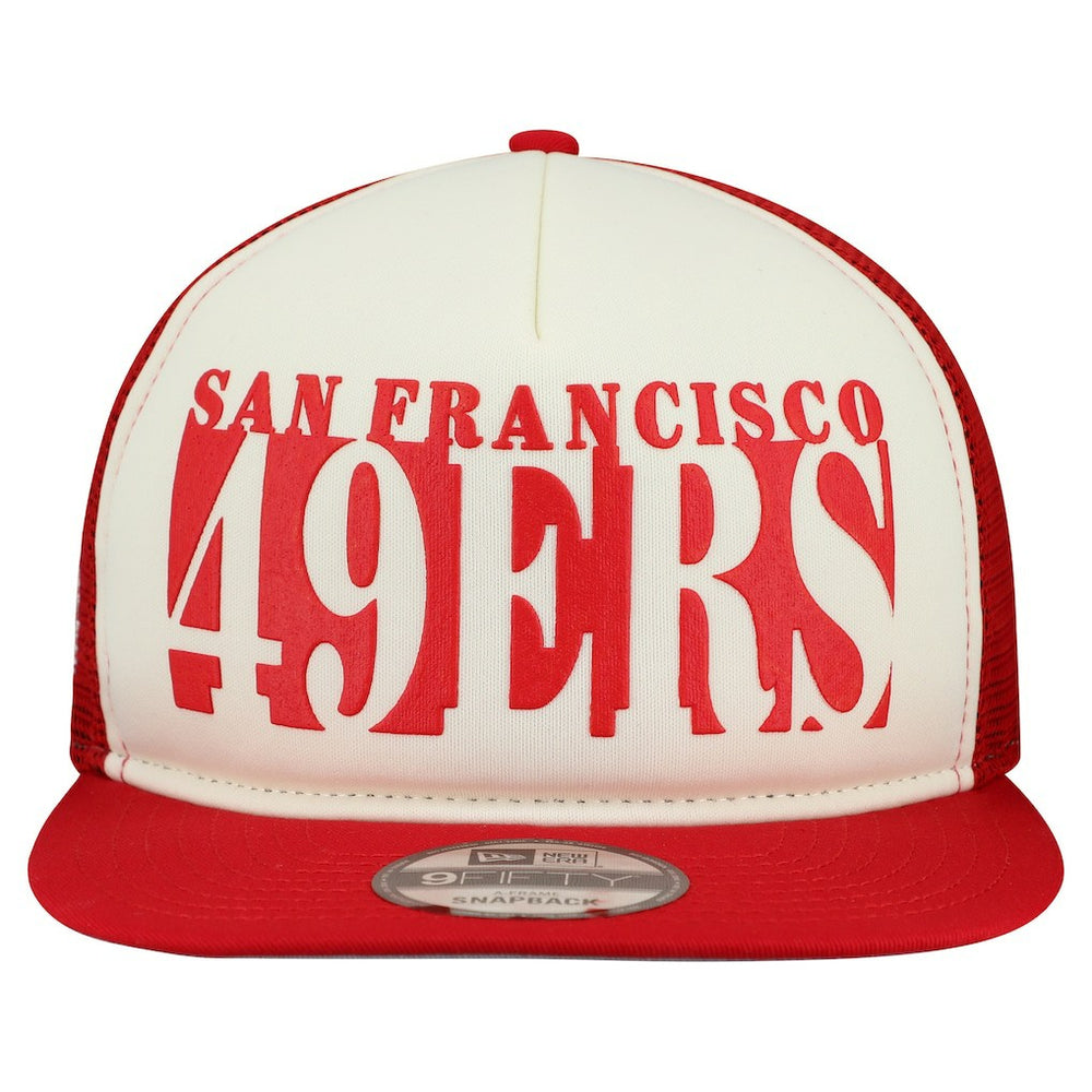 San Francisco 49ers New Era Cutout A-Frame 9FIFTY Snapback Hat - Cream/Scarlet cheap