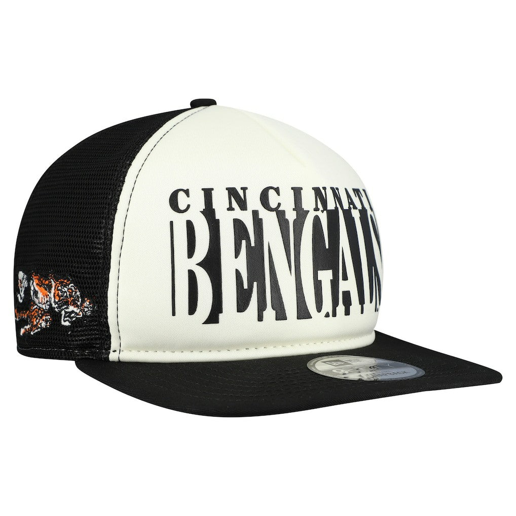 Cincinnati Bengals New Era Throwback Cutout A-Frame 9FIFTY Snapback Hat - Cream/Black sale