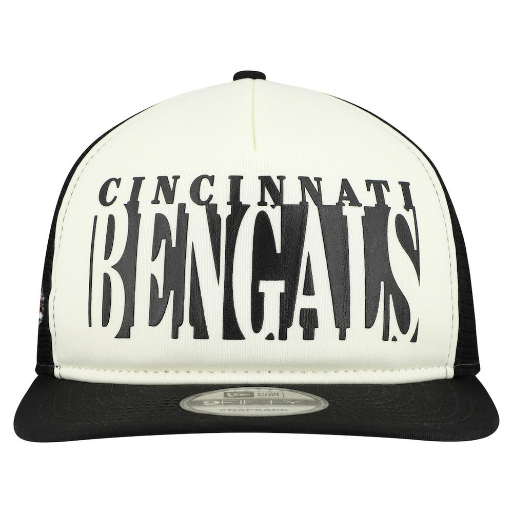 Cincinnati Bengals New Era Throwback Cutout A-Frame 9FIFTY Snapback Hat - Cream/Black sale
