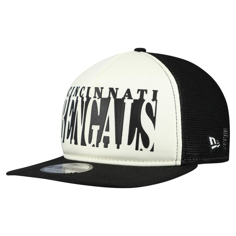 Cincinnati Bengals New Era Throwback Cutout A-Frame 9FIFTY Snapback Hat - Cream/Black sale