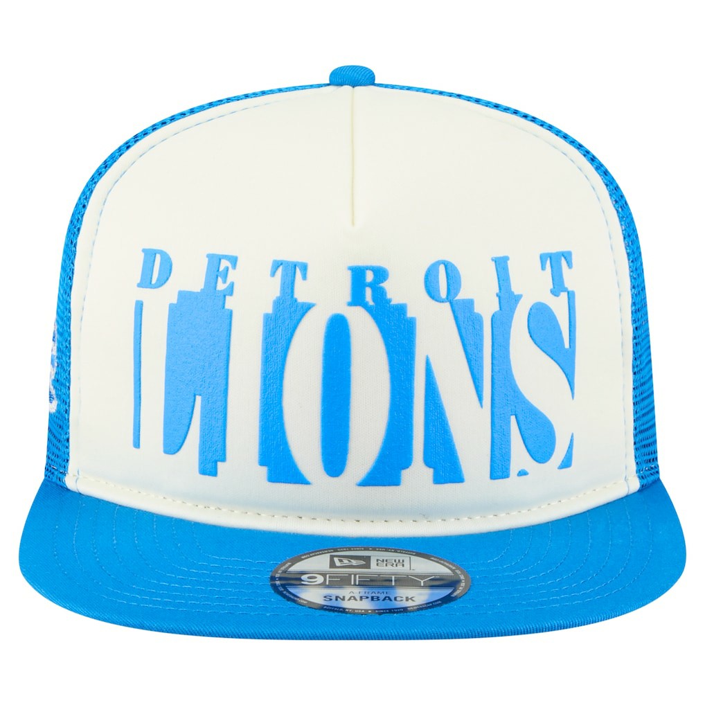 Detroit Lions New Era Cutout A-Frame 9FIFTY Snapback Hat - Cream/Blue cheap
