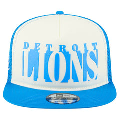 Detroit Lions New Era Cutout A-Frame 9FIFTY Snapback Hat - Cream/Blue cheap