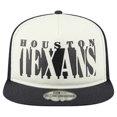 Houston Texans New Era Cutout A-Frame 9FIFTY Snapback Hat - Cream/Navy on sale