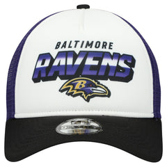 Baltimore Ravens New Era Youth Streak 9FORTY A-Frame Adjustable Hat - White/Black cheap