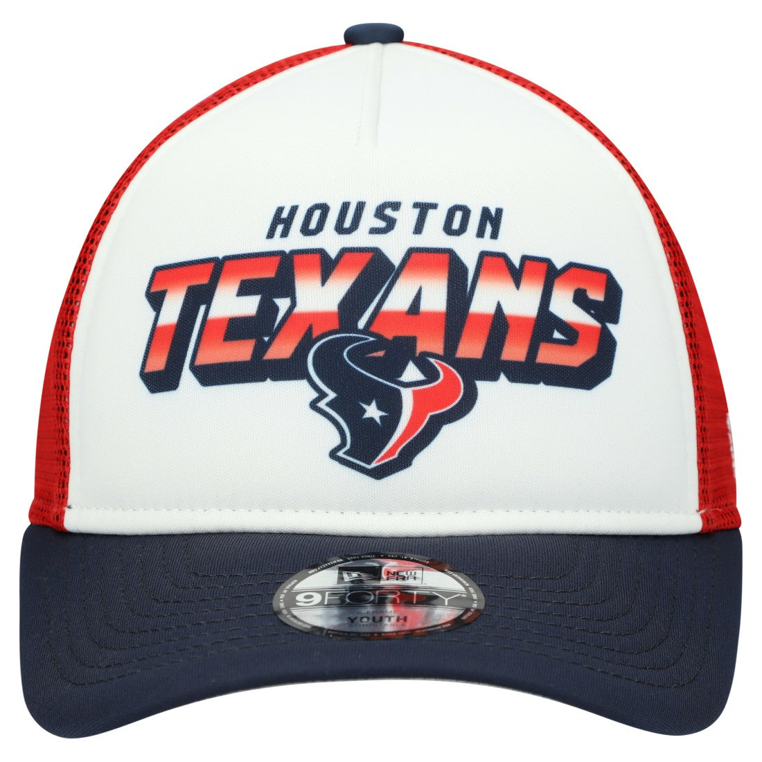 Houston Texans New Era Youth Streak 9FORTY A-Frame Adjustable Hat - White/Navy on sale