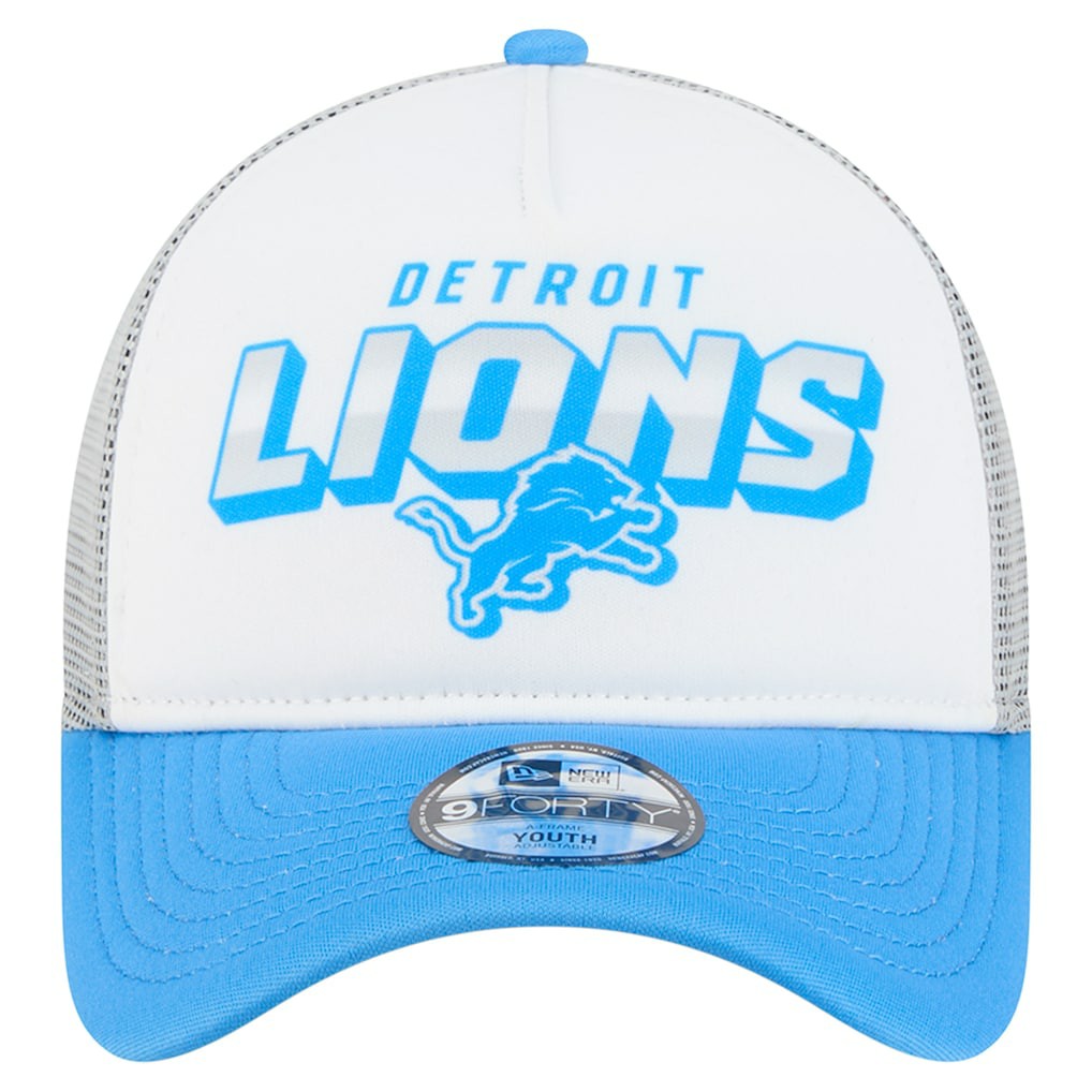 Detroit Lions New Era Youth Streak 9FORTY A-Frame Adjustable Hat - White/Blue outlet