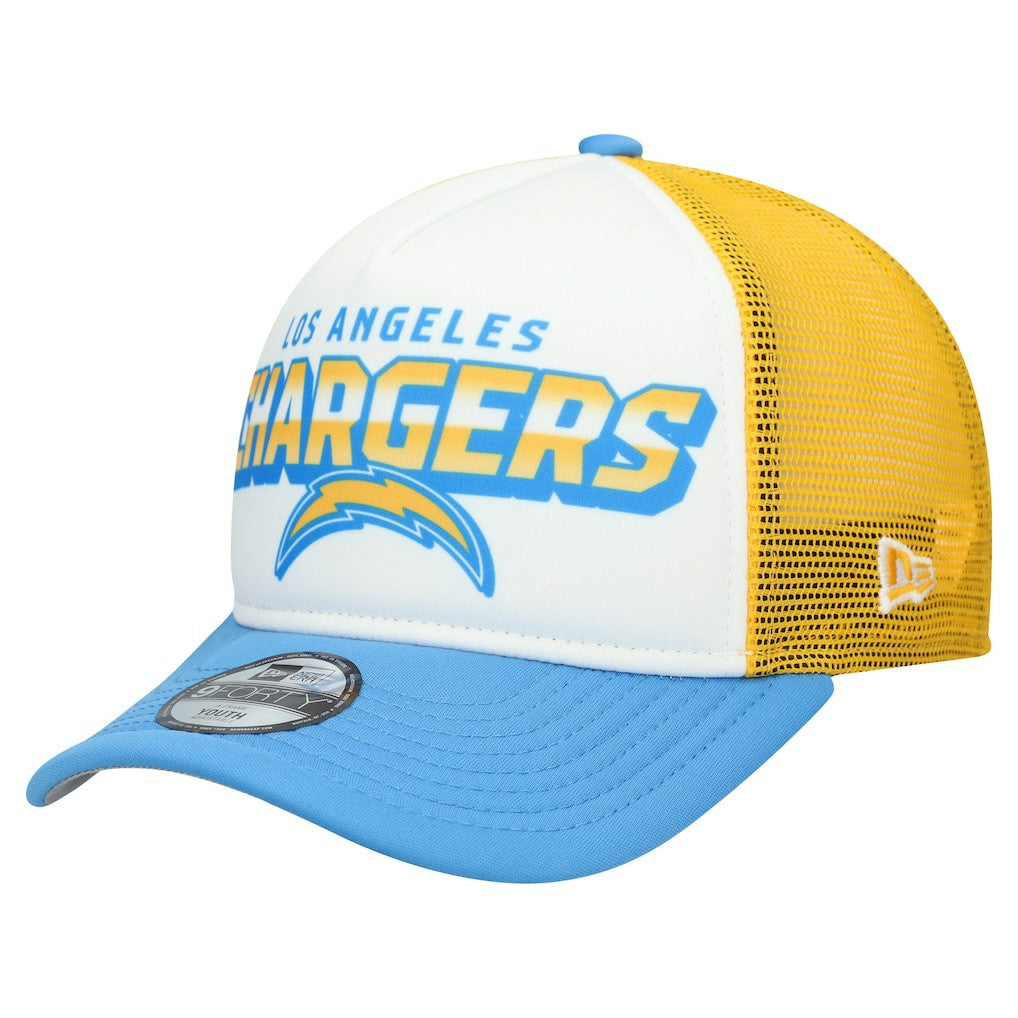 Los Angeles Chargers New Era Youth Streak 9FORTY A-Frame Adjustable Hat - White/Powder Blue online