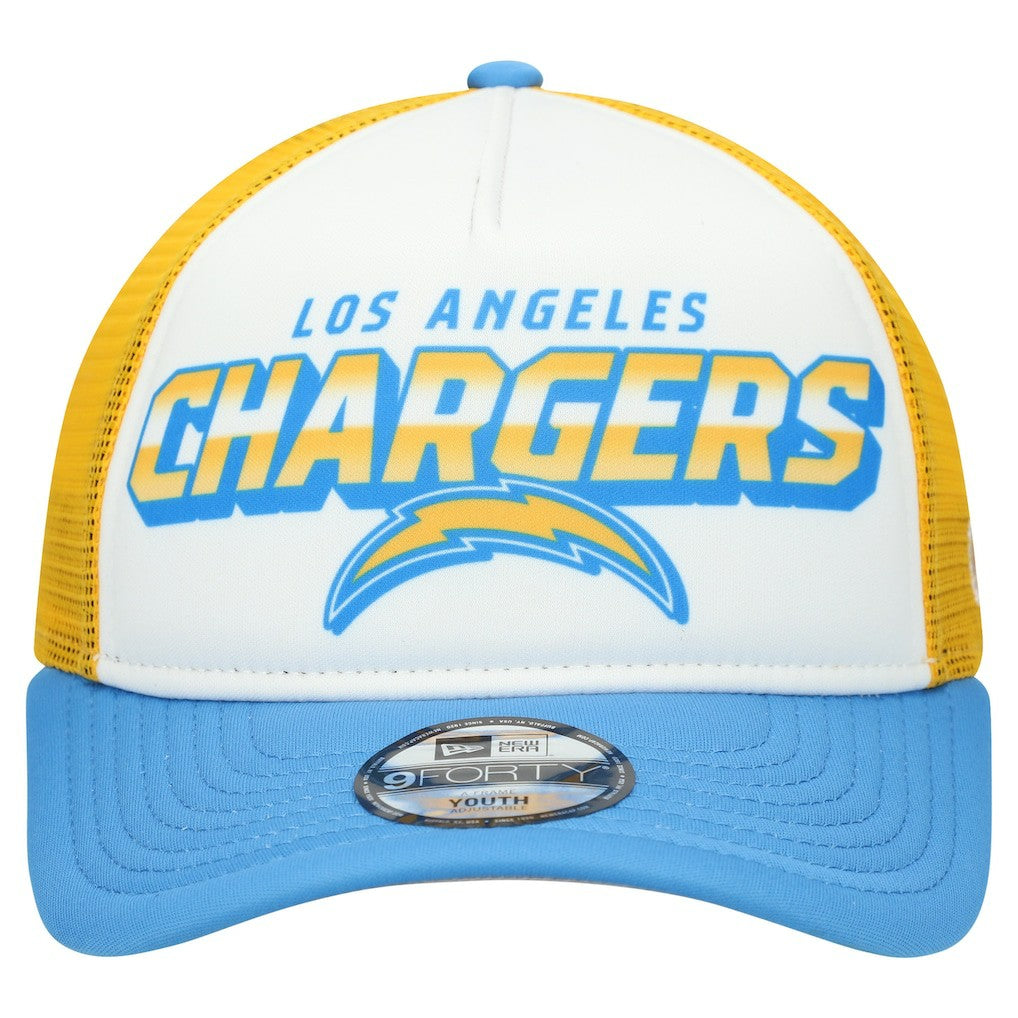 Los Angeles Chargers New Era Youth Streak 9FORTY A-Frame Adjustable Hat - White/Powder Blue online