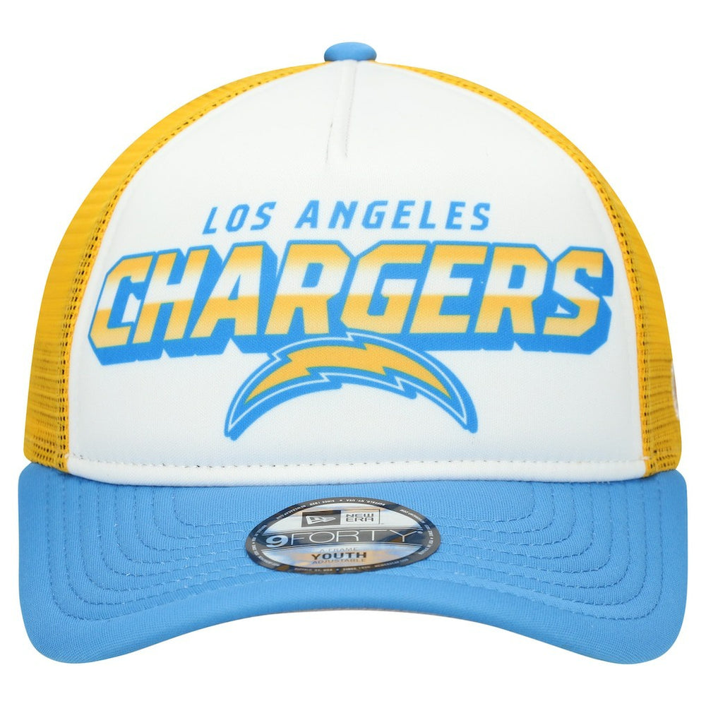 Los Angeles Chargers New Era Youth Streak 9FORTY A-Frame Adjustable Hat - White/Powder Blue online