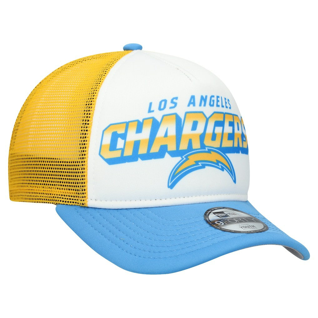 Los Angeles Chargers New Era Youth Streak 9FORTY A-Frame Adjustable Hat - White/Powder Blue online