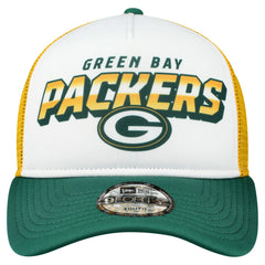 Green Bay Packers New Era Youth Streak 9FORTY A-Frame Adjustable Hat - White/Green outlet