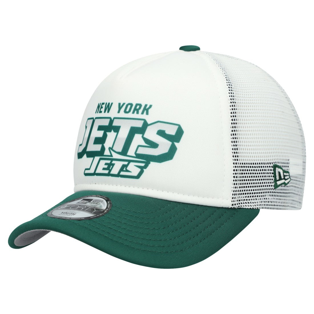 New York Jets New Era Youth Streak 9FORTY A-Frame Adjustable Hat - White/Green sale
