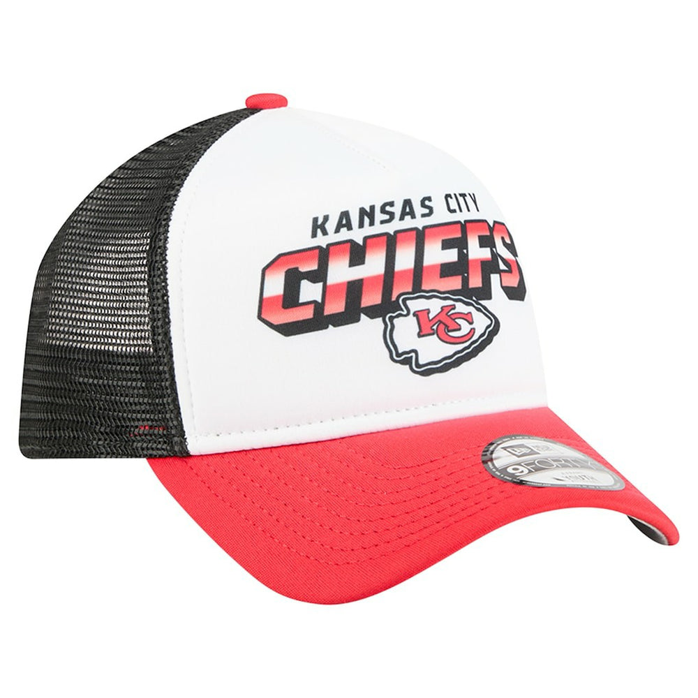 Kansas City Chiefs New Era Youth Streak 9FORTY A-Frame Adjustable Hat - White/Red on sale