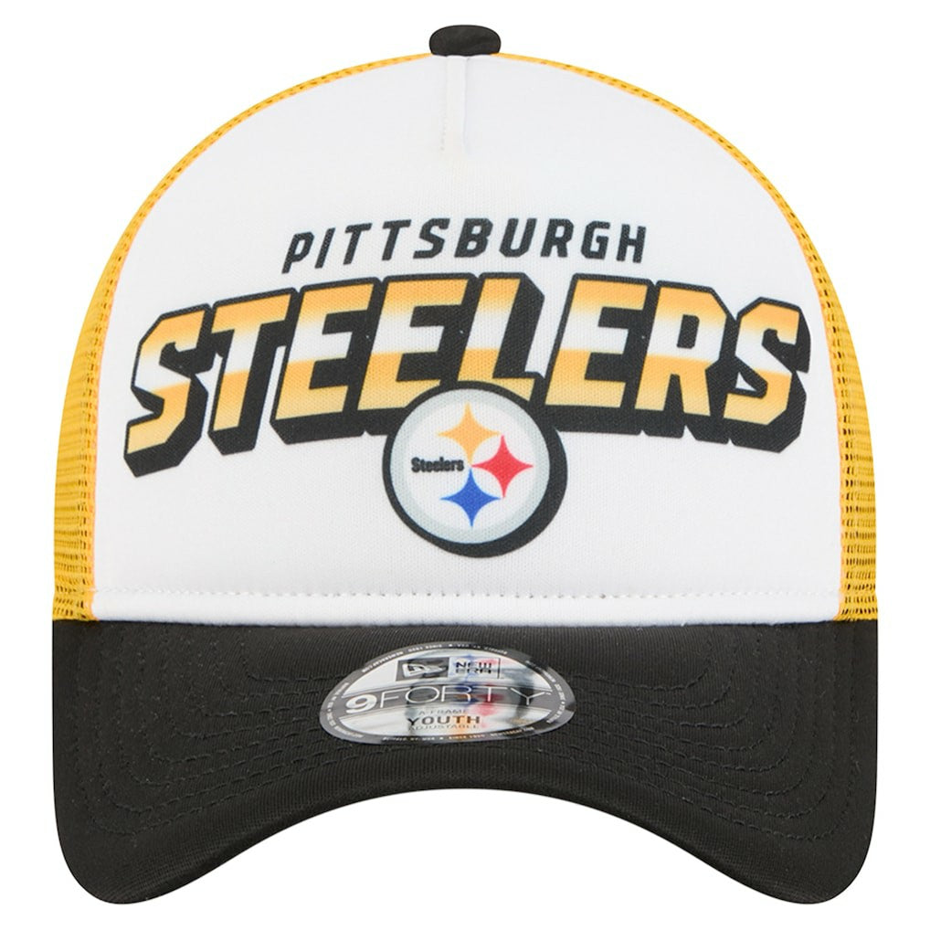 Pittsburgh Steelers New Era Youth Streak 9FORTY A-Frame Adjustable Hat - White/Black online