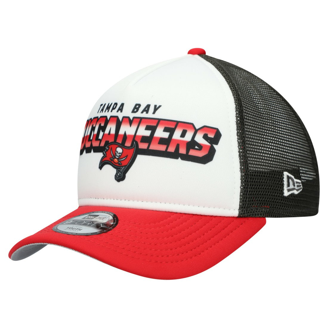 Tampa Bay Buccaneers New Era Youth Streak 9FORTY A-Frame Adjustable Hat - White/Red for sale