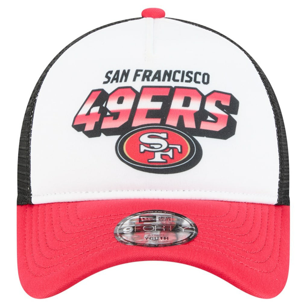 San Francisco 49ers New Era Youth Streak 9FORTY A-Frame Adjustable Hat - White/Scarlet sale